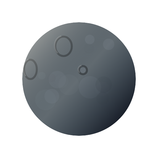 Gray moon with overlapping craters