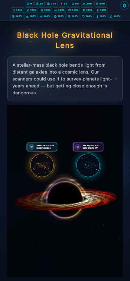 Black Hole Gravitational Lens gameplay encounter