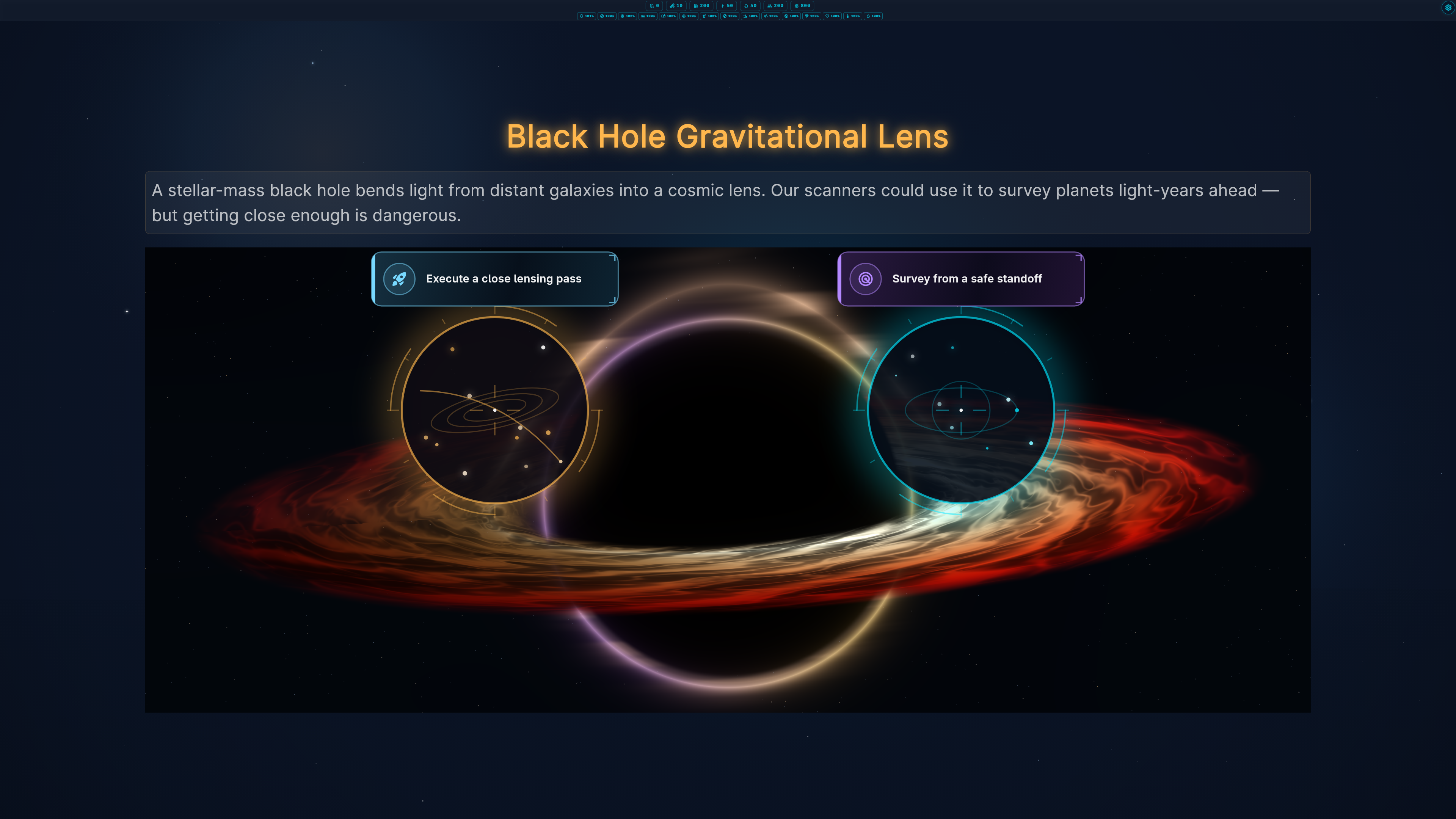 Black Hole Gravitational Lens gameplay encounter