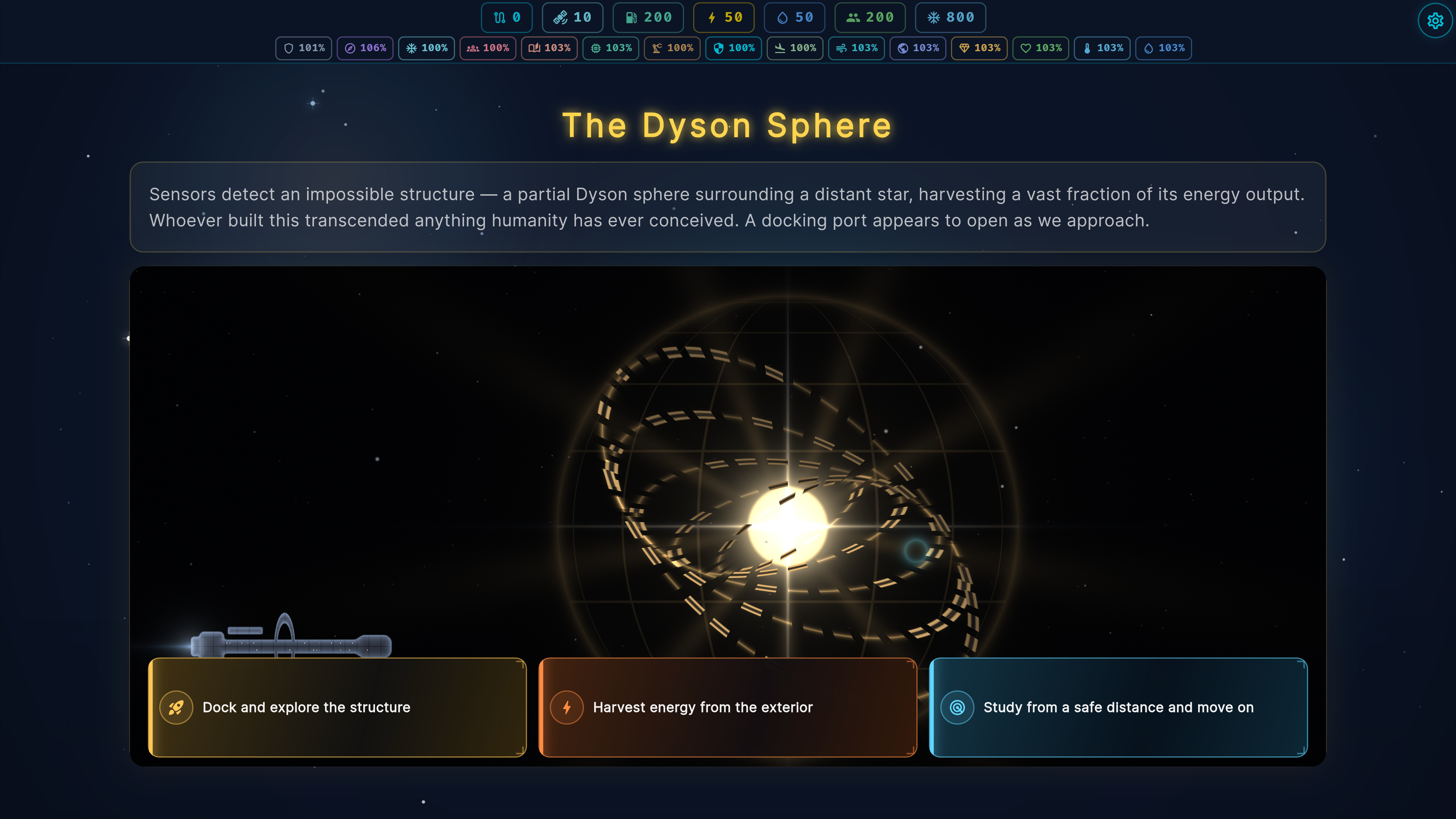 Encountering an immense energy-harvesting structure around a star
